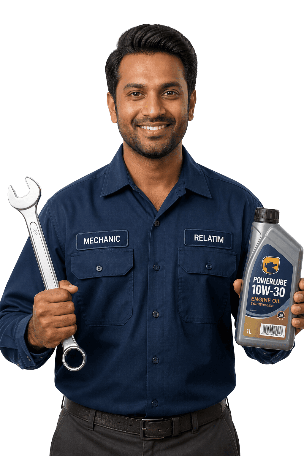 Relatim mechanic ready to help with a vehicle